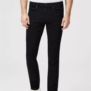 Paige Mens Jeans 30 Lennox Black shadow Slim Straight Fit Black Stretch Pants